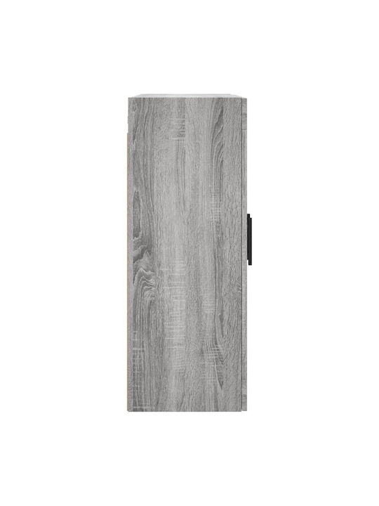 Wand Wohnzimmer Vitrine aus Spanplatte mit Glas Gray 69.5x34x90cm