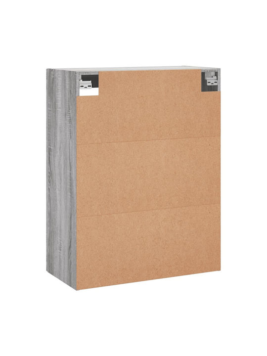 Wand Wohnzimmer Vitrine aus Spanplatte mit Glas Gray 69.5x34x90cm