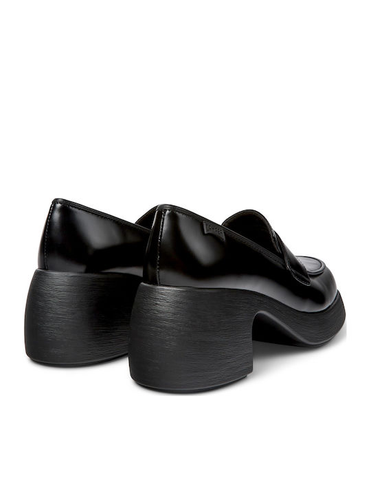 Thelma Leder Pumps mit Chunky mittelhohem Absatz Schwarz