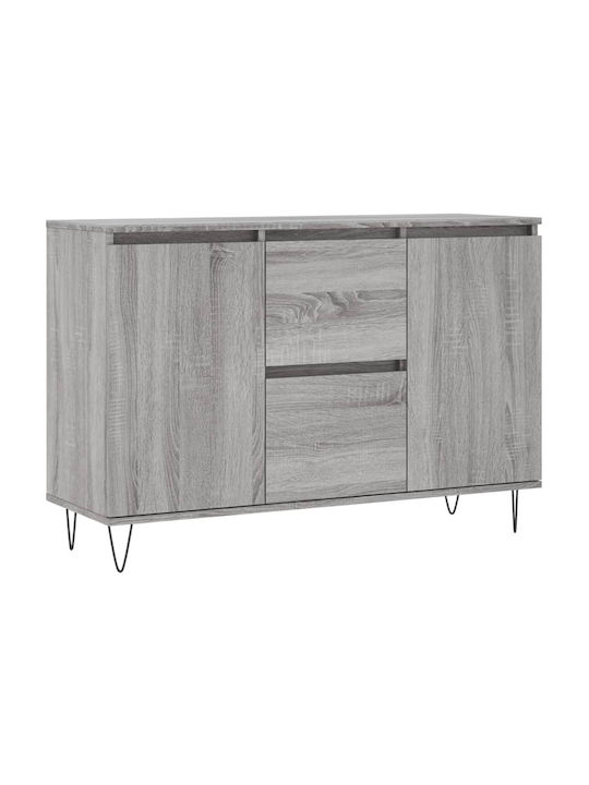 Sideboard made of Wood & Metal Gray 104x35x70cm