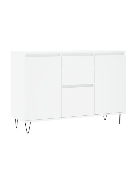 Wooden & Metallic Buffet White L104xW35xH70cm