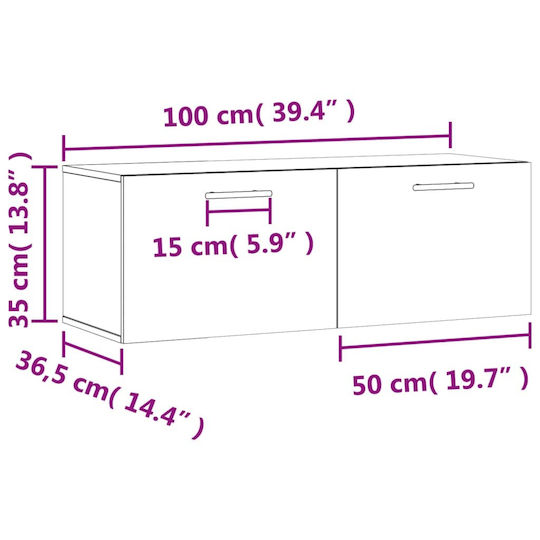 vidaXL Cabinet de baie L100xA36.5xÎ35cm Sonoma