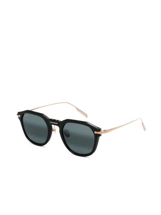 Maui Jim Alika Sunglasses with Black Frame and Gray Gradient Polarized Lens B837-02