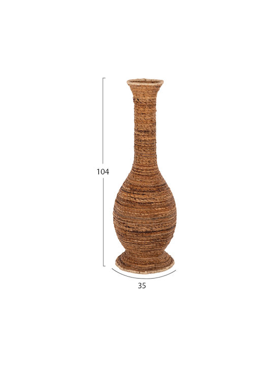 HomeMarkt Διακοσμητικό Βάζο Δαπέδου Ψάθινο Καφέ Φ35xΥ104cm