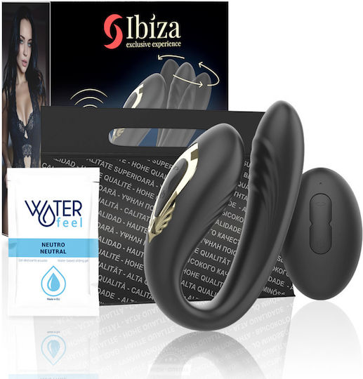 Ibiza Rotating Διπλός Δονητής με Απομακρυσμένο Έλεγχο Μαύρος