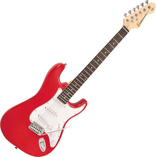 Encore Set Chitară Electrică Stratocaster Roșie cu Husă