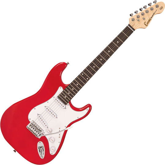 Encore Set Chitară Electrică Stratocaster Roșie cu Husă