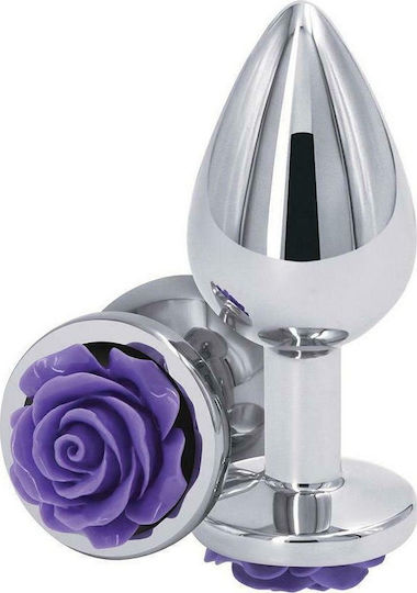 Ns Novelties Rear Assets Aluminum Πρωκτική Σφήνα Silver / Purple Rose 7.6cm