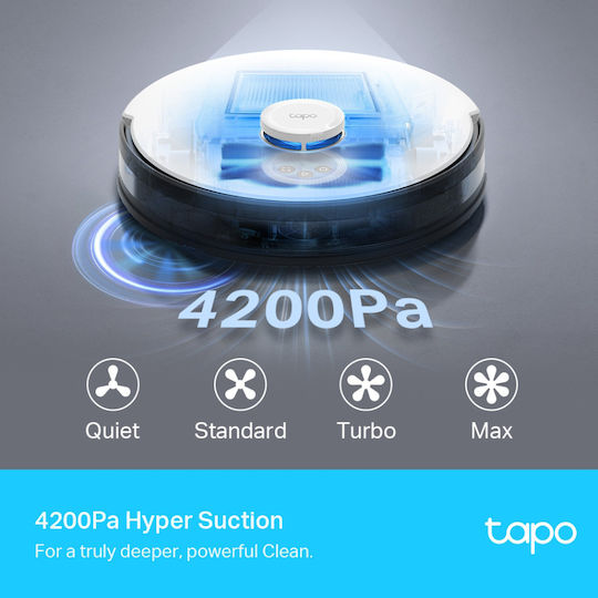 TP-LINK Tapo RV30 Aspirator Robot pentru Aspirare & Spălare cu Cartografiere și Wi-Fi Albă