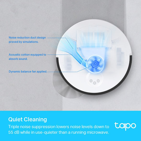 TP-LINK Tapo RV30 Aspirator Robot pentru Aspirare & Spălare cu Cartografiere și Wi-Fi Albă