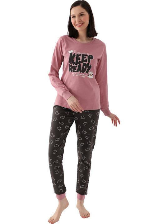 Roly Poly Winter Damen Pyjama-Set Rosa