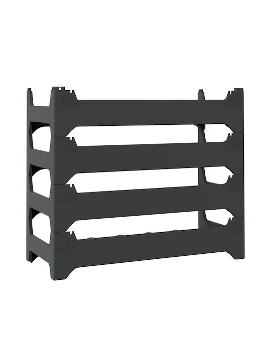 vidaXL Freistehend Flaschenhalter Hölzernes für 24 Flaschen Gray 60x26x52εκ.