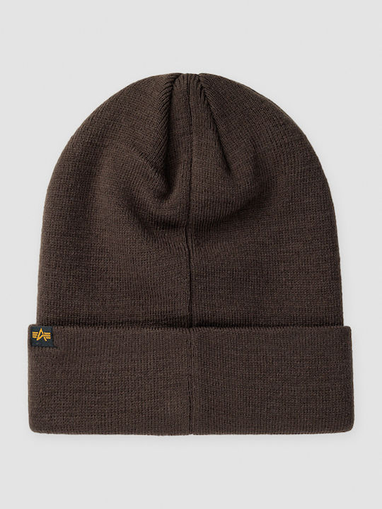 Beanie Unisex Σκούφος Πλεκτός σε Καφέ χρώμα