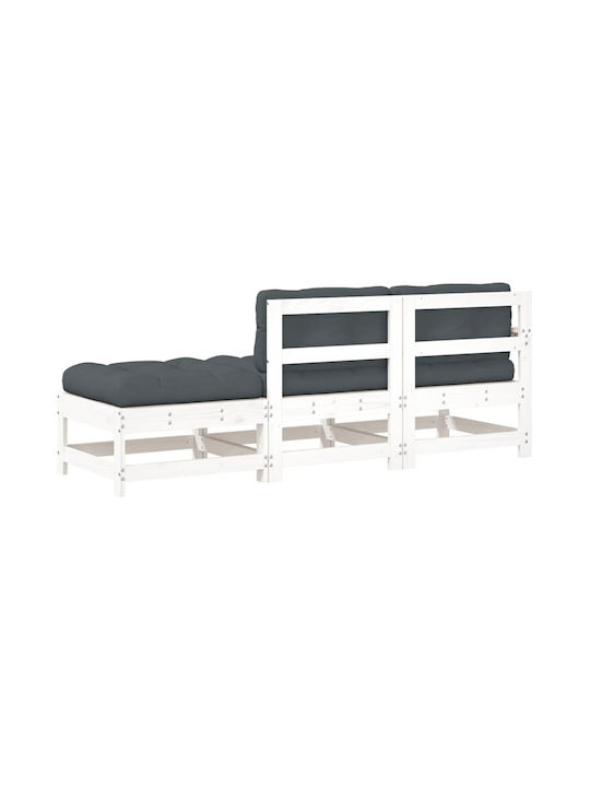 Outdoor-Sofa & Bank aus Holz mit Kissen 62x62x70.5cm
