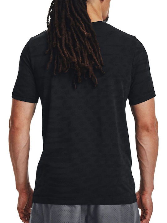 Under Armour Seamless Novelty Herren Sport T-Shirt Kurzarm Schwarz