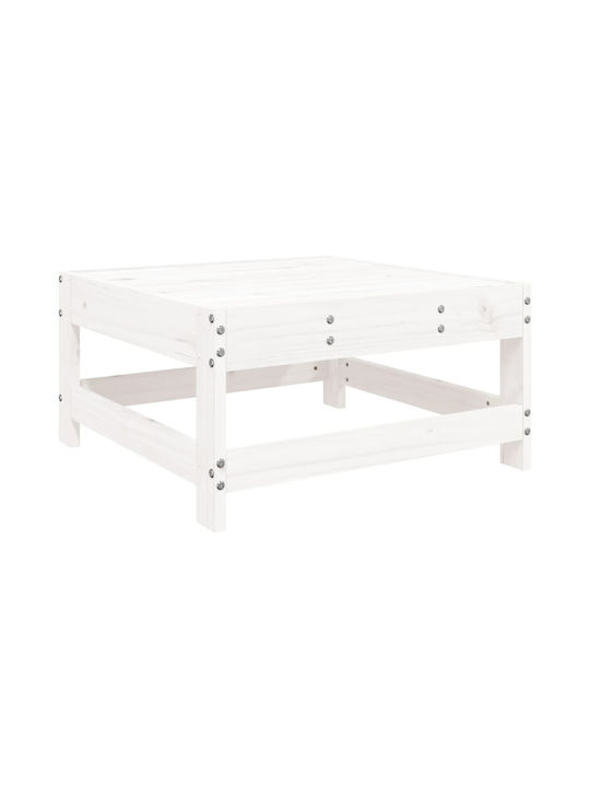 Hölzernes Gartenhocker Würfel Außeneinsatz mit Kissen Weiß 62x62x32cm