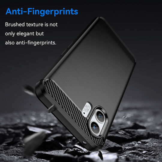 Techsuit Carbon Umschlag Rückseite Silikon Schwarz (Nothing Phone 2)