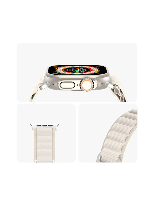 Dux Ducis Sport Buckle Λουράκι Υφασμάτινο Λευκό (Apple Watch 38/40/41/42mm)