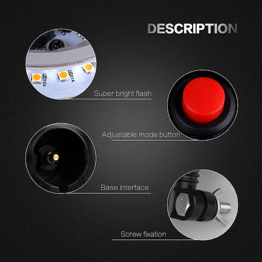 Car Beacon LED 12 / 24V Waterproof 10.8cm with Orange Lighting