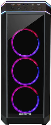 Chieftec Stalion II Gaming Midi Tower Computer Case with Window Panel and RGB Lighting Black