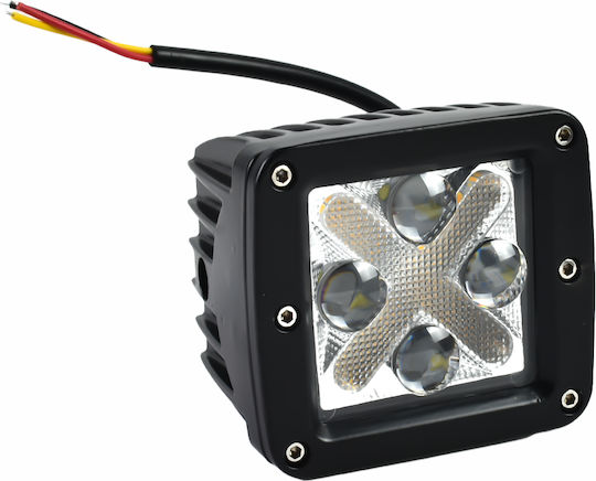 Τετράγωνος Προβολέας Αυτοκινήτου LED Kia Mini 12 - 30V 20W 7.5cm με Λευκό Φωτισμό 1τμχ