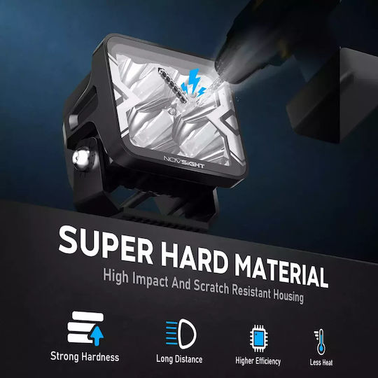 NovSight Squareς Waterproof Headlights Car LED 40W 10.2cm with White Lighting 1pcs