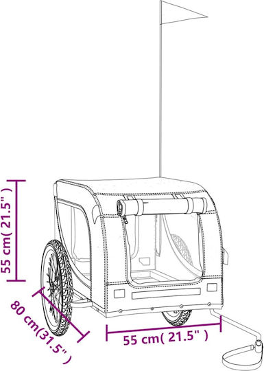 vidaXL Dog Carrying Red Bicycle Trailer for 45kg Pets