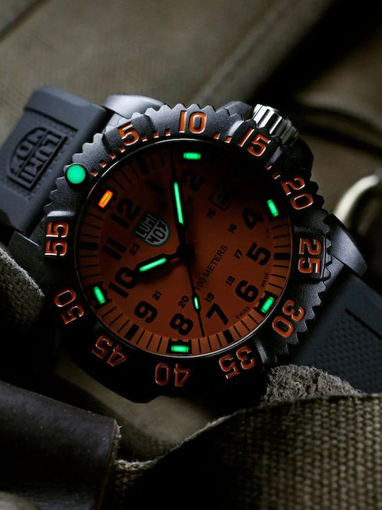 Luminox Sea Men's Watch 44mm Battery with Black Rubber Strap