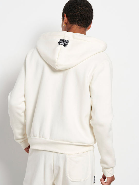Sweatshirt Fleece with Hood White