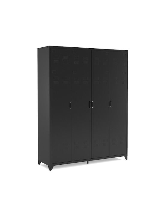 Четирикрилен гардероб Hiba Метал с 6 рафтове 170x52x217бр