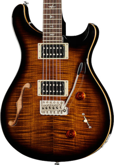 PRS Guitars SE Custom 22 Semi-Hollow Electric Guitar SG with HH Pickup Configuration Black Gold Sunburst