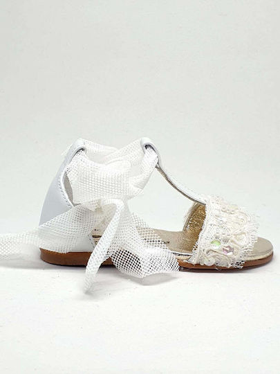 Designer's Cat White Baptism Leather Sandals