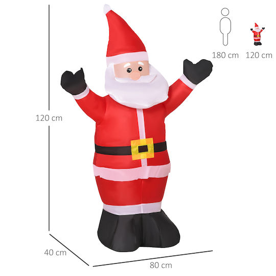 Inflatable Illuminated Santa Claus Electric Red 120x80x40cm
