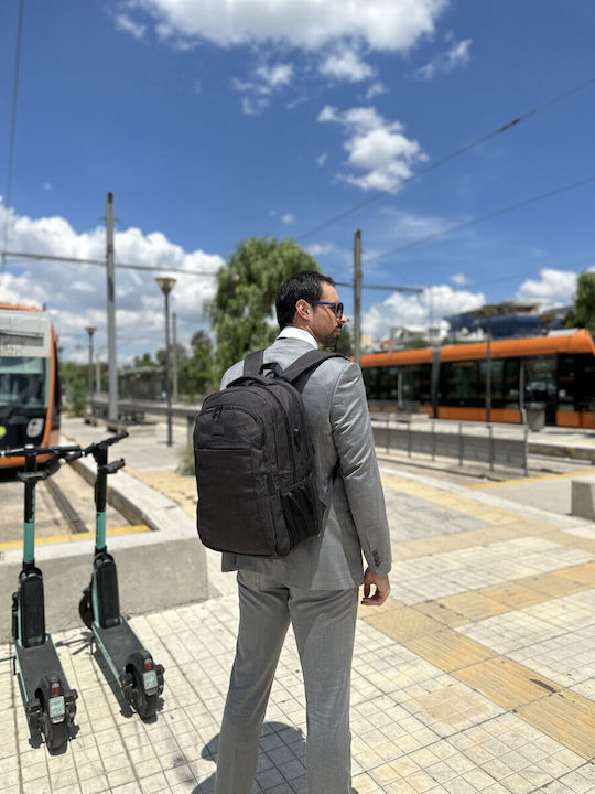 Matein Τσάντα Πλάτης για Laptop 17" με Θύρα USB σε Μαύρο χρώμα CB-1007ΜΑΎΡΟ/17,3'