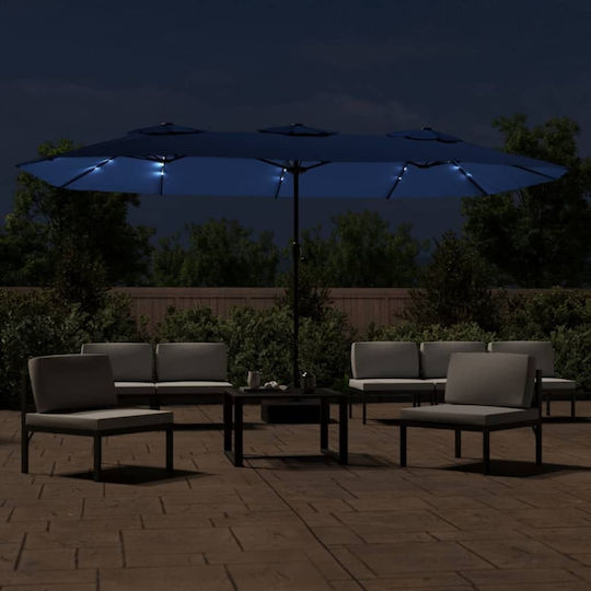Round Aluminum Blue Parasol Φ4.49xH2.45m