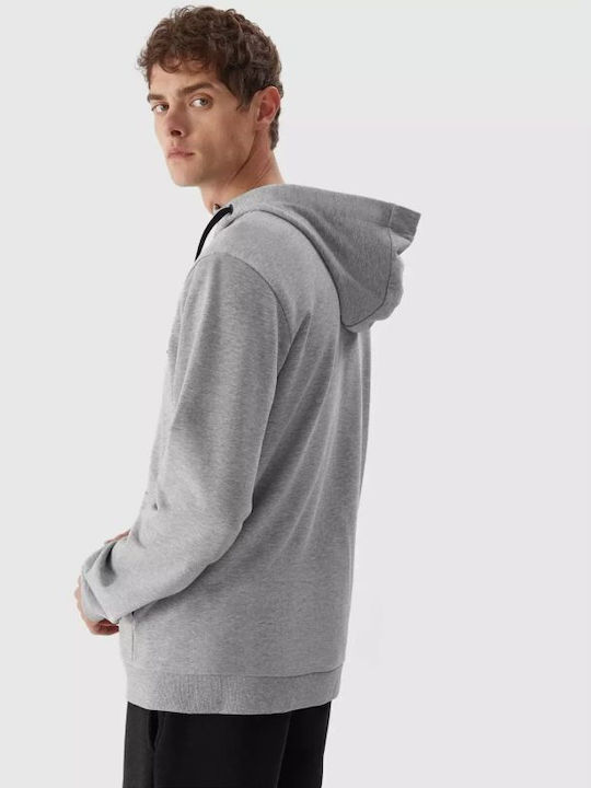 4F Men's Sweatshirt Jacket with Hood Gray