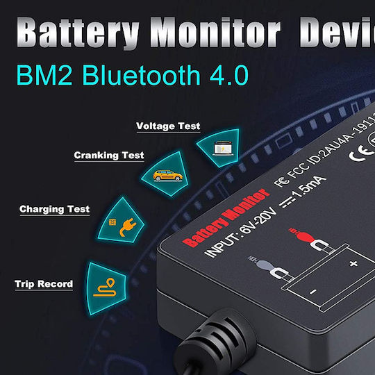 Konnwei Αναλογικό Battery Tester με Κροκοδειλάκια