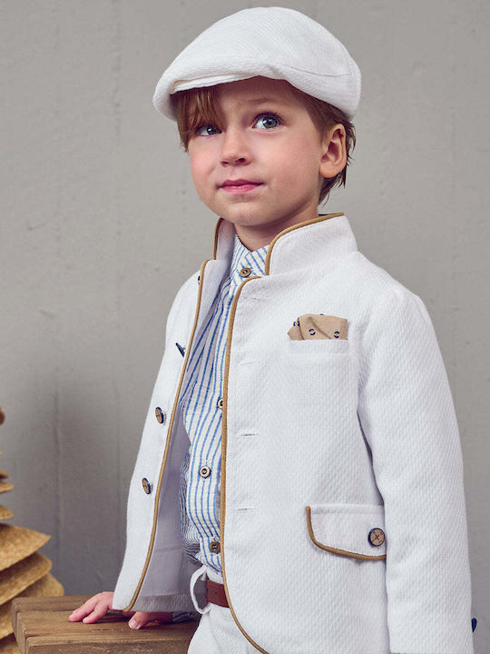 Designer's Cat Boys Baptism Suit with Blazer 6pcs White