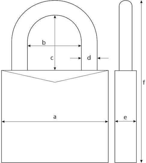 Abus Aluminum Padlock Brass with Key 1pcs