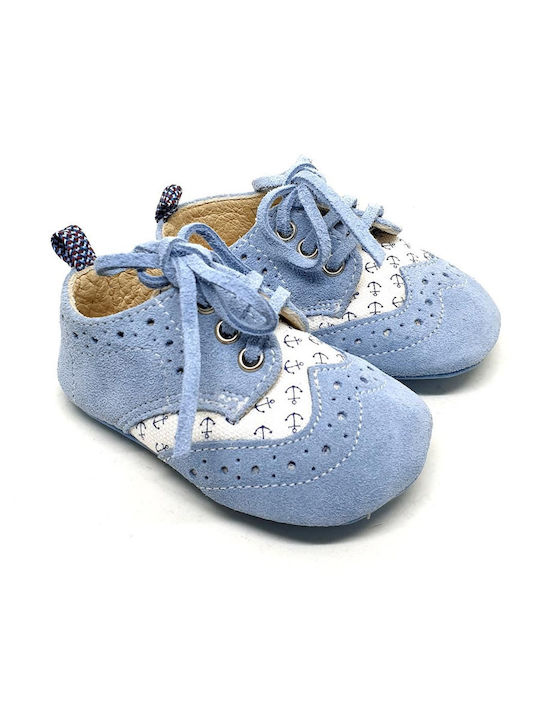 Designer's Cat Blue Baptism Fabric Soft Sole Oxfords