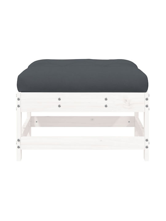 Hölzernes Gartenhocker Würfel Für Außenbereich Mit Kissen Weiß 2Stücke 62x62x32cm