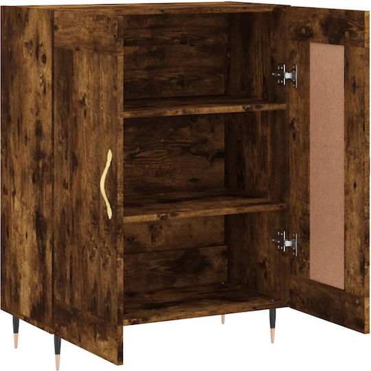 Sideboard Wood & Metal Καπνιστή Δρυς 69.5x34x90cm