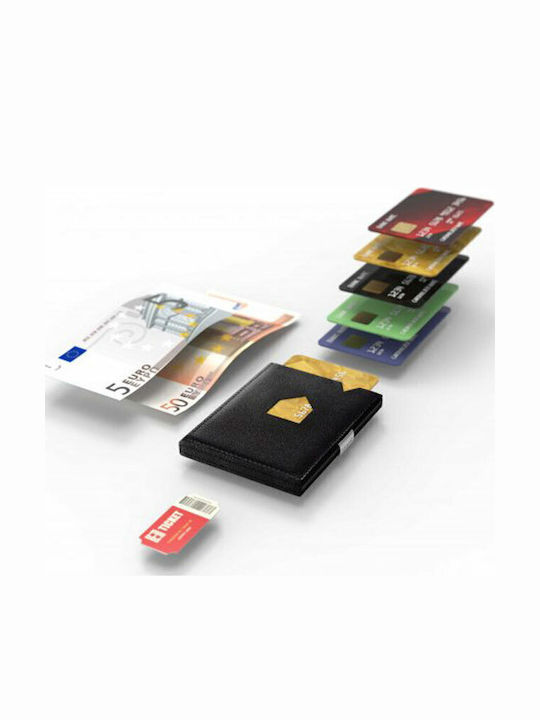 Δερμάτινο Ανδρικό Πορτοφόλι Καρτών με RFID Μαύρο