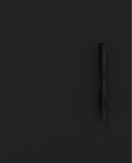 De podea Vitrină de living din Metal cu Sticlă Negru 69.5x34x90cm