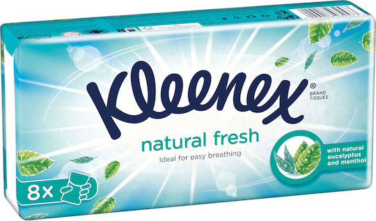 Kleenex Natural Fresh 8 Πακέτα Χαρτομάντηλα Τσέπης