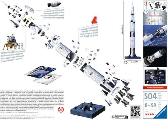 Apollo Saturn V Rocket Puzzle 3D 432pcs