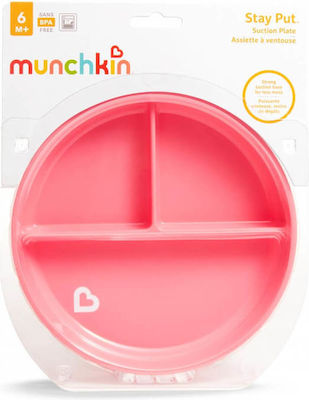 Munchkin Kinderteller Stay Put aus Kunststoff Salmon