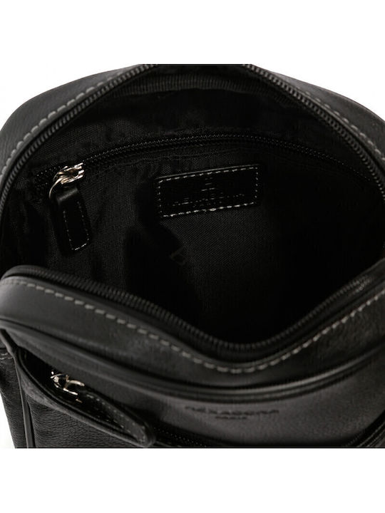 Leder Herrentasche Schulter / Crossbody Schwarz