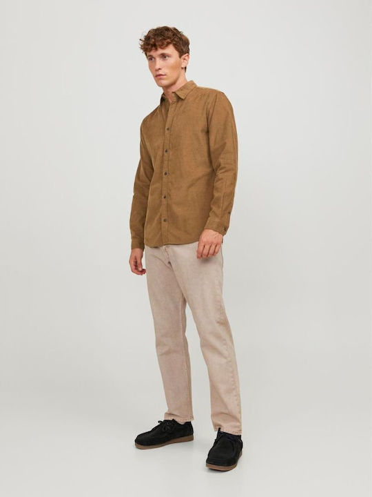 Long-sleeved Corduroy Shirt Brown