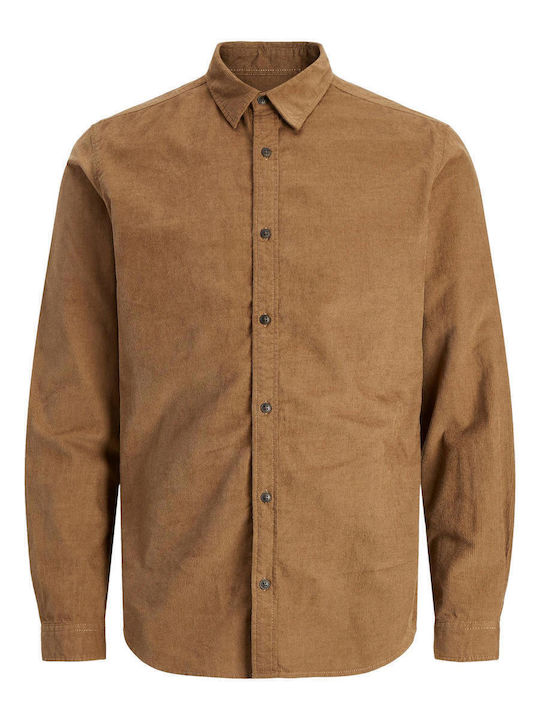 Long-sleeved Corduroy Shirt Brown
